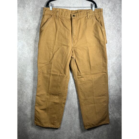 Carhartt Utility Work Pants Mens 40X30 Brown Duck Dungaree‎ Fit Outdoors B11 - Picture 1 of 11